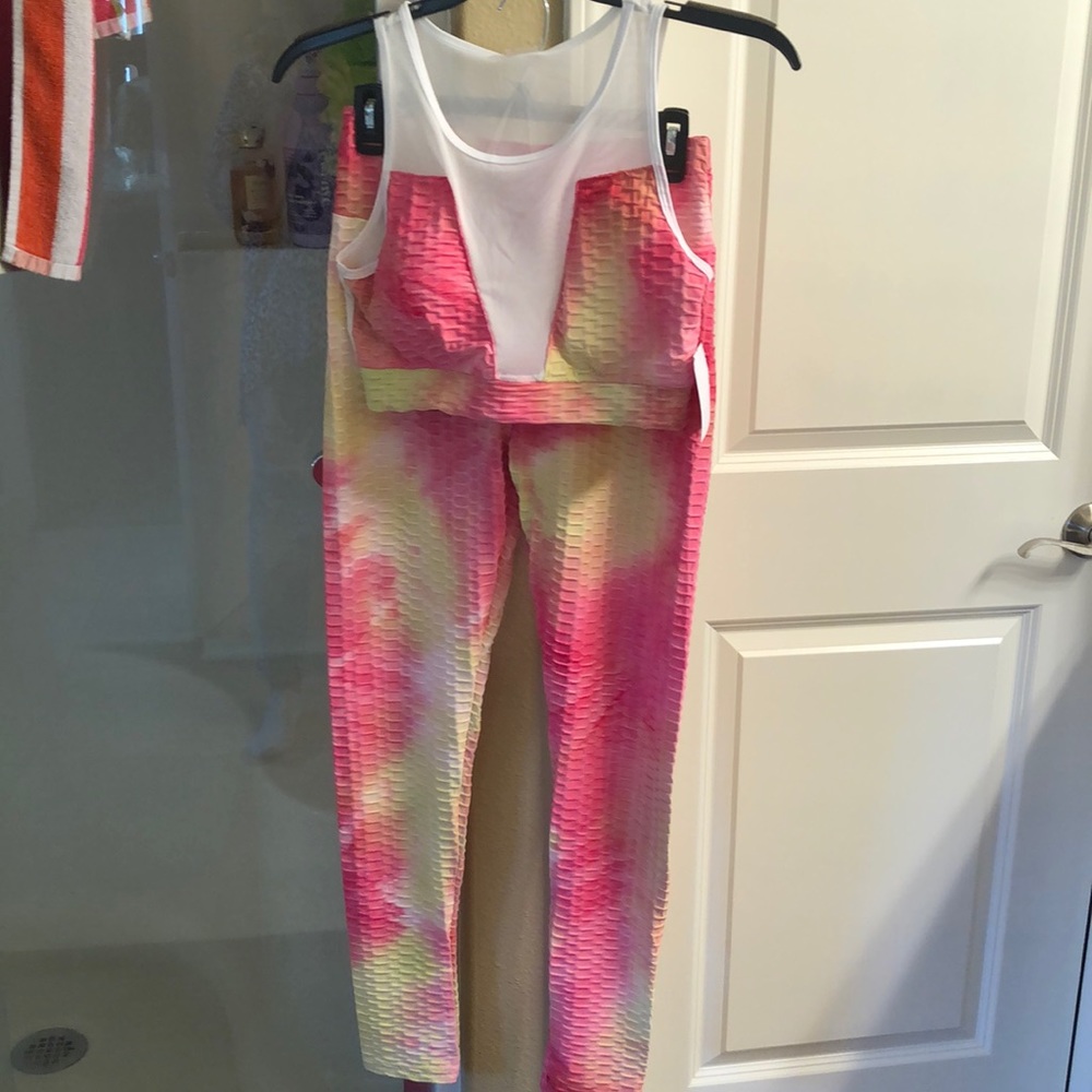 Athletic wear cute yellow and pink